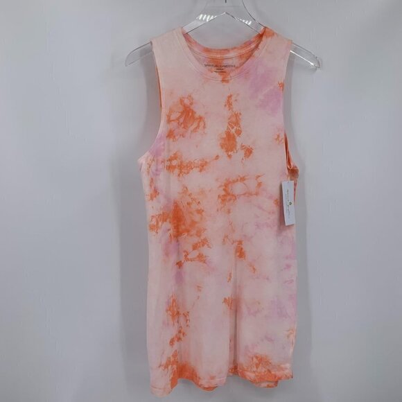 Spiritual Gangster Muscle tank knit sleeveless dress tie dye pink orange new M - Picture 2 of 5